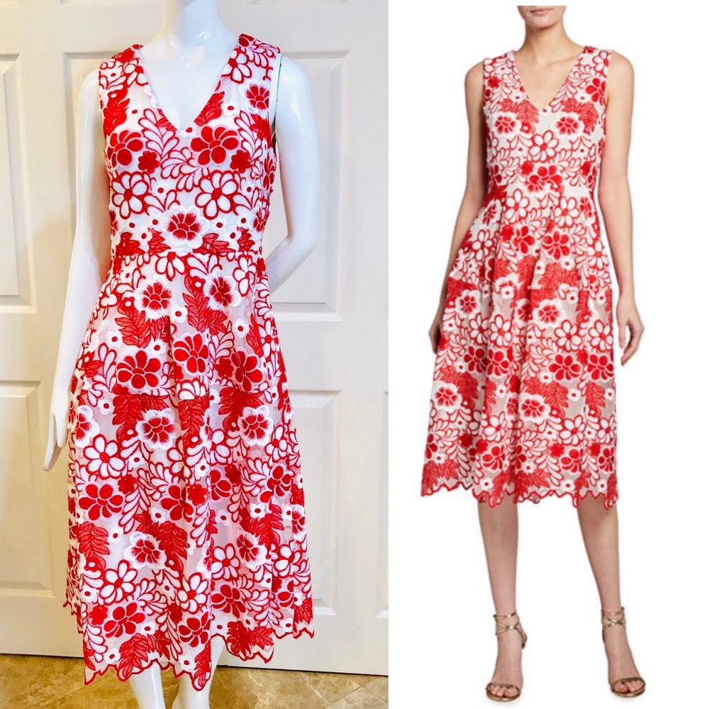 NWT-Taylor-Lace Fit & Flare Scallop Dress-Sz 8